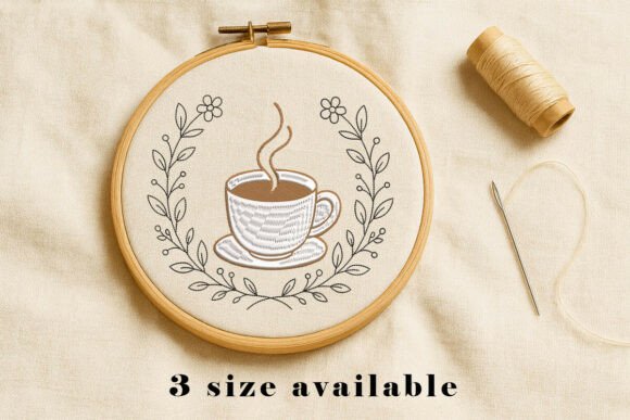 Coffee Cup Floral Embroidery Design Review