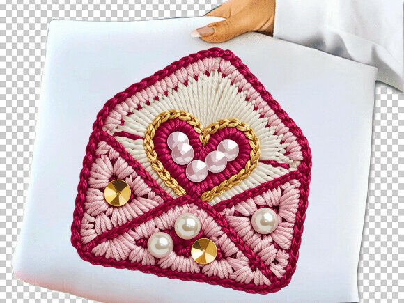Heart Envelope Hand Embroidery Art PNG Review