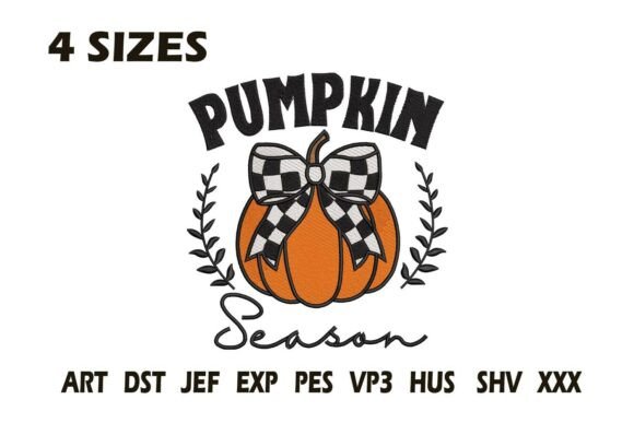 Pumpkin Season Checkered Bow Embroidery Review
