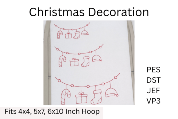 Review: Christmas Decoration-Redwork Embroidery