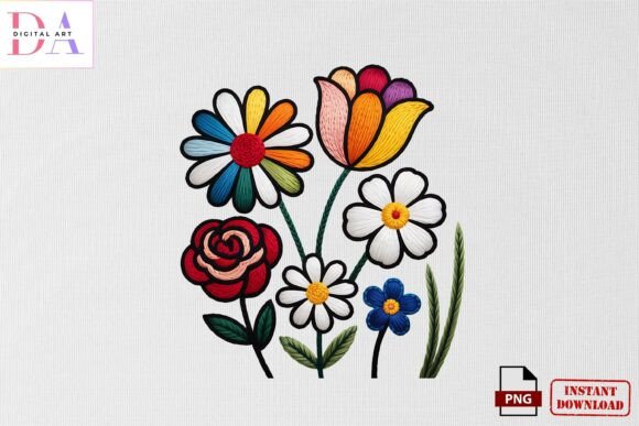 Review: Colorful Floral Embroidery Bouquet PNG