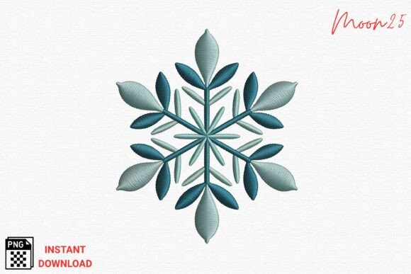 Reviewing Blue Winter Snowflake Embroidery PNG
