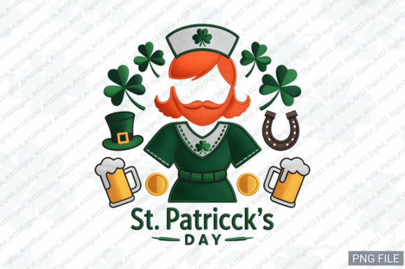 Reviewing Nurse St. Patrick’s Day Embroidery PNG