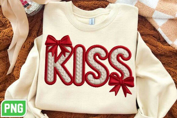 Reviewing Valentine KISS Embroidery Style PNG